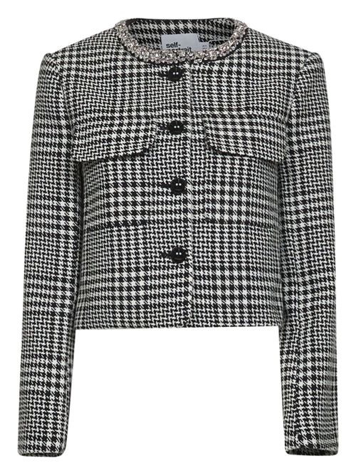 Houndstooth jacket SELF PORTRAIT | PF25111JBLACKANDWHITE